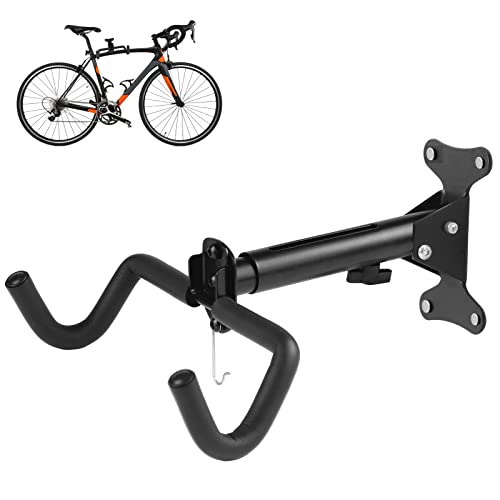 Cyfie Bike Rack Wall Mount Hanger, Horizontal Bicycle Garage Storage Hooks Indoor Bike Holder for Haning Mountain Road Bike in Apartment (2 Pack)