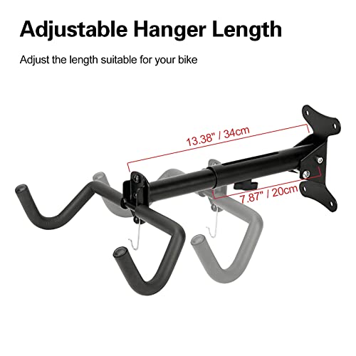 Cyfie Bike Rack Wall Mount Hanger, Horizontal Bicycle Garage Storage Hooks Indoor Bike Holder for Haning Mountain Road Bike in Apartment (2 Pack)