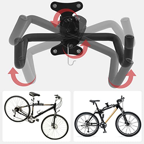Cyfie Bike Rack Wall Mount Hanger, Horizontal Bicycle Garage Storage Hooks Indoor Bike Holder for Haning Mountain Road Bike in Apartment (2 Pack)