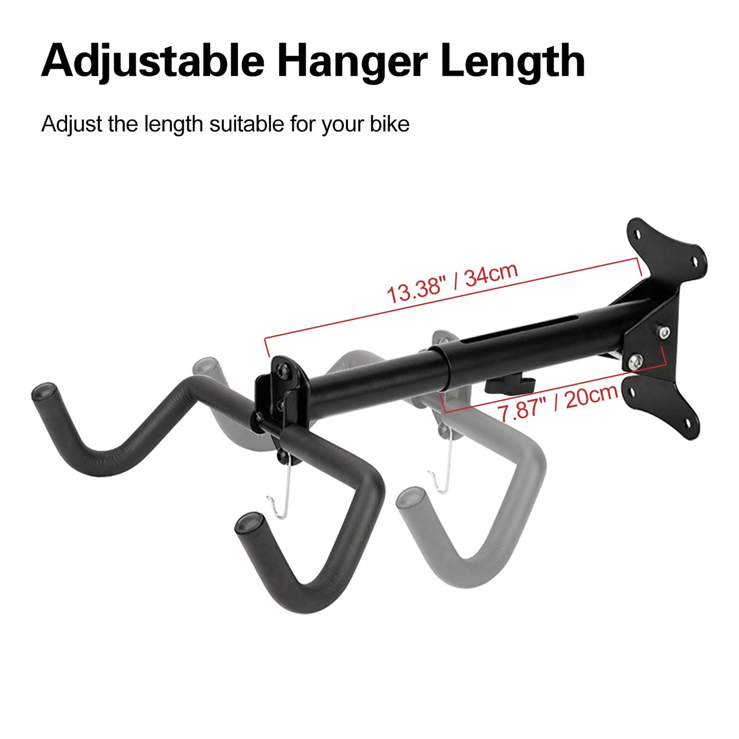 Cyfie Bike Rack Wall Mount Hanger, Horizontal Bicycle Garage Storage Hooks Indoor Bike Holder for Haning Mountain Road Bike in Apartment (2 Pack)