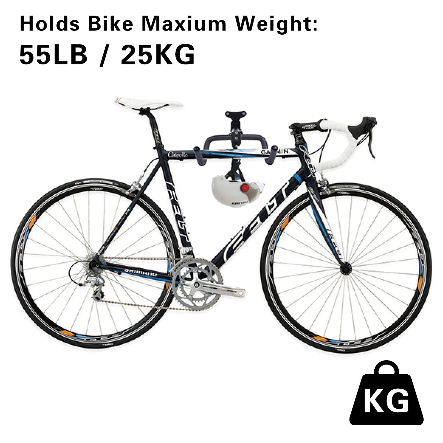 Cyfie Bike Rack Wall Mount Hanger, Horizontal Bicycle Garage Storage Hooks Indoor Bike Holder for Haning Mountain Road Bike in Apartment (2 Pack)